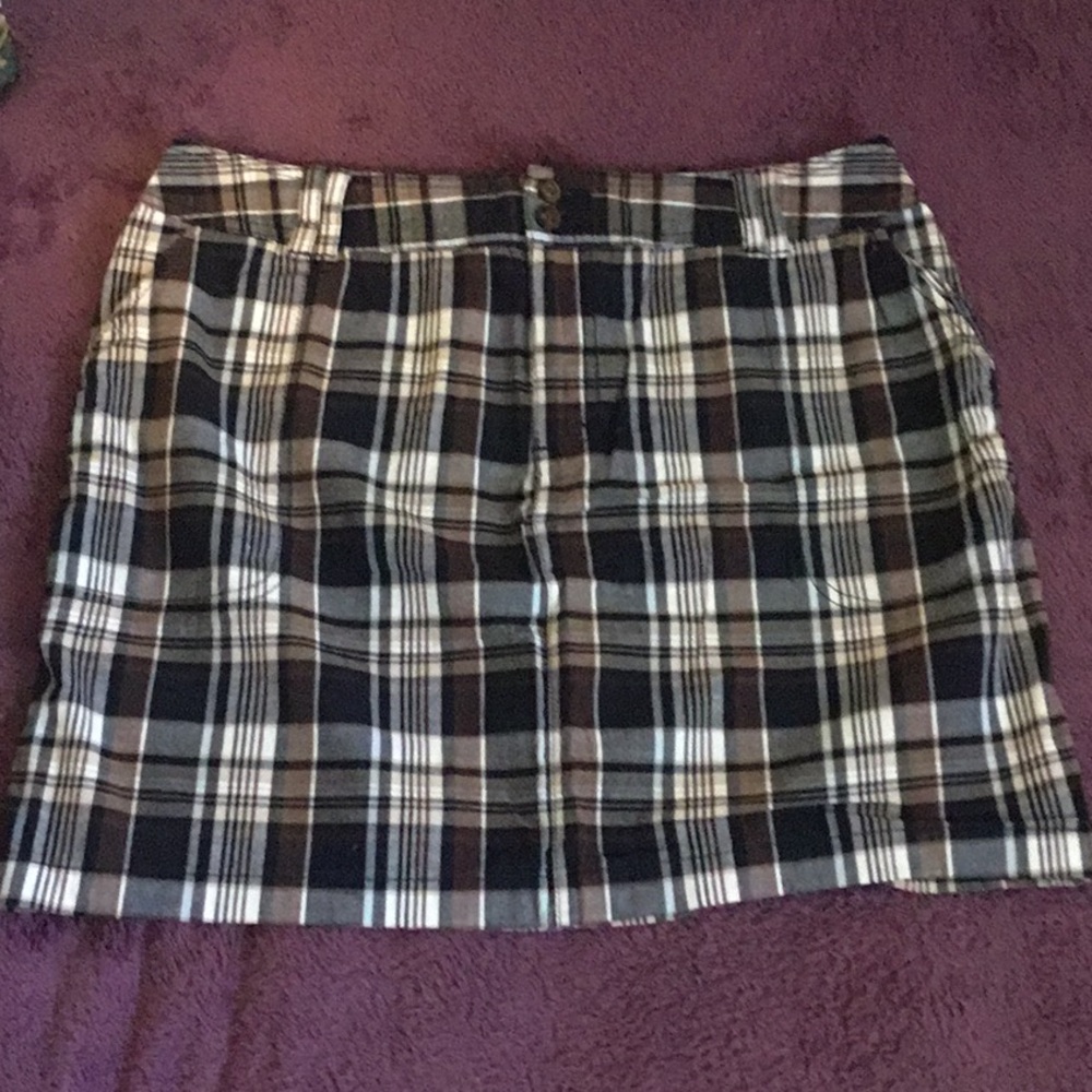 Vintage St Johns Bay Black Plaid Stretch Skirt